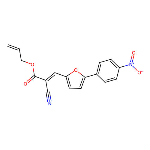 (E)-allyl 2-cyano-3-(5-(4-nitrophenyl)furan-2-yl)acrylate structure
