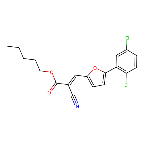 (E)-pentyl 2-cyano-3-(5-(2,5-dichlorophenyl)furan-2-yl)acrylate structure