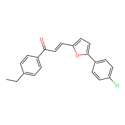 (E)-3-(5-(4-chlorophenyl)furan-2-yl)-1-(4-ethylphenyl)prop-2-en-1-one structure