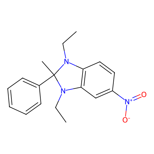 1,3-diethyl-2-methyl-5-nitro-2-phenyl-2,3-dihydro-1H-benzimidazole structure