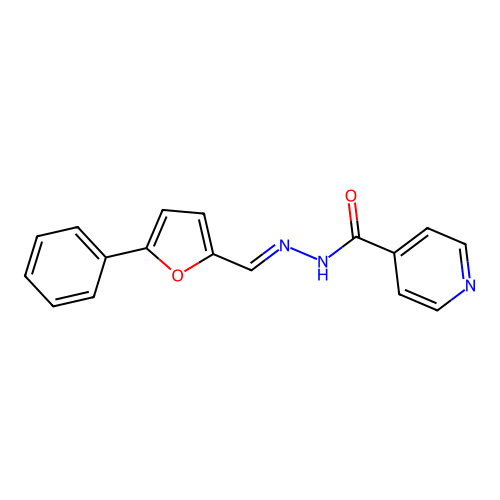 N'-[(E)-(5-phenylfuran-2-yl)methylidene]pyridine-4-carbohydrazide structure