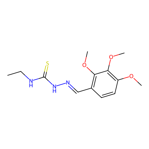 1-Ethyl-3-[(2,3,4-trimethoxyphenyl)methylideneamino]thiourea structure
