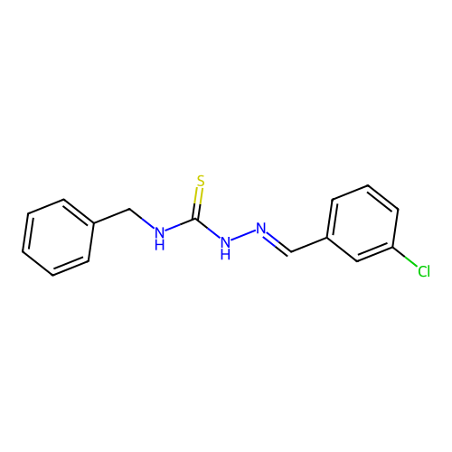 1-benzyl-3-[(E)-(3-chlorophenyl)methylideneamino]thiourea structure