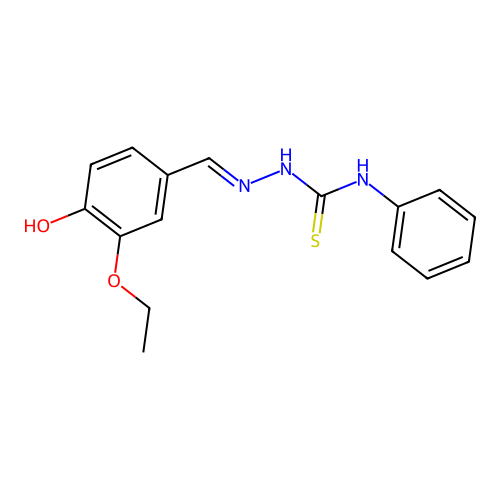 1-[(3-Ethoxy-4-hydroxyphenyl)methylideneamino]-3-phenylthiourea structure