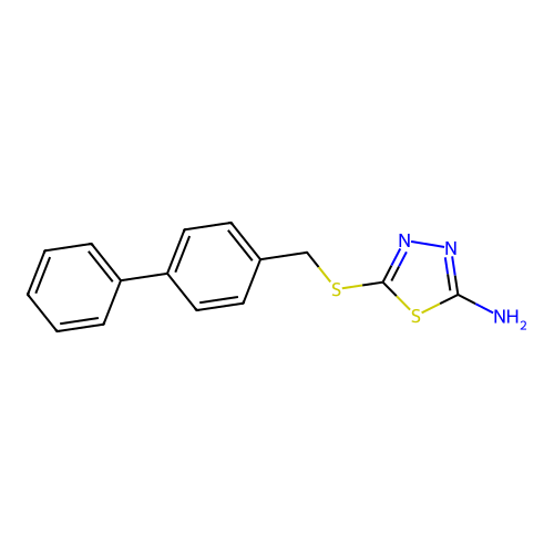 5-[(4-Phenylphenyl)methylthio]-1,3,4-thiadiazole-2-ylamine structure