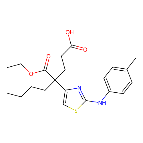 4-(Ethoxycarbonyl)-4-{2-[(4-methylphenyl)amino]-1,3-thiazol-4-yl}octanoic acid structure
