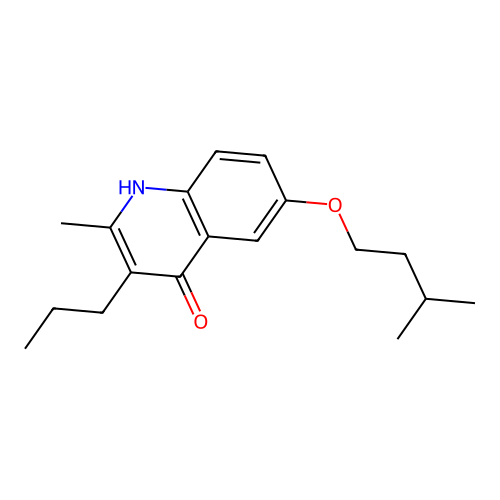 2-Methyl-6-(3-methylbutoxy)-3-propylquinolin-4-ol structure