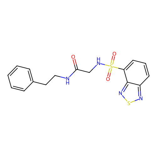 N~2~-(2,1,3-benzothiadiazol-4-ylsulfonyl)-N-(2-phenylethyl)glycinamide structure