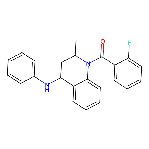 (2-fluorophenyl)(2-methyl-4-(phenylamino)-3,4-dihydroquinolin-1(2H)-yl)methanone structure