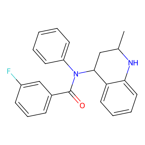 3-fluoro-N-(2-methyl-1,2,3,4-tetrahydroquinolin-4-yl)-N-phenylbenzamide structure