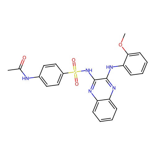 N-[4-({3-[(2-methoxyphenyl)amino]quinoxalin-2-yl}sulfamoyl)phenyl]acetamide structure