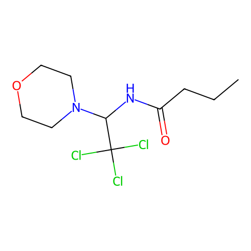 N-[2,2,2-trichloro-1-(4-morpholinyl)ethyl]butanamide structure