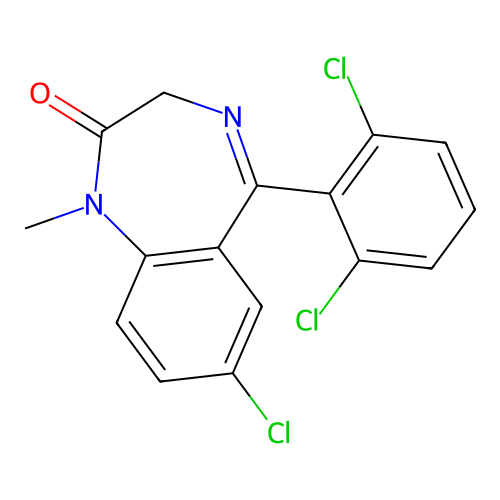 7-Chloro-5-(2,6-dichlorophenyl)-1-methyl-1H-benzo[e][1,4]diazepin-2(3H)-one structure