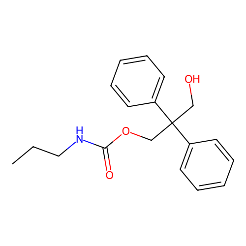 Carbamic acid, propyl-, 3-hydroxy-2,2-diphenylpropyl ester structure