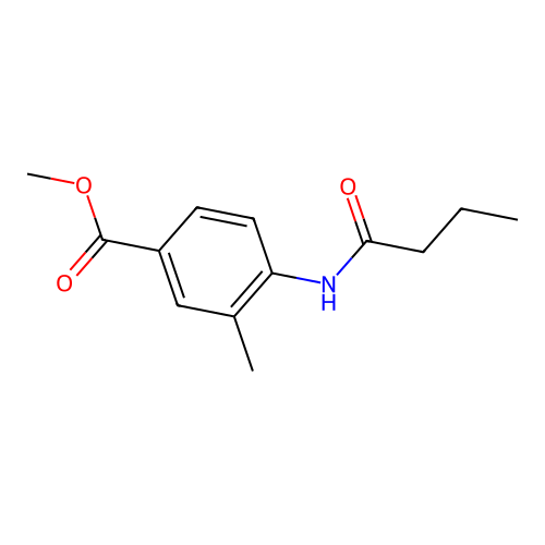 3-Methyl-4-butyrylaminobenzoic acid methyl ester structure