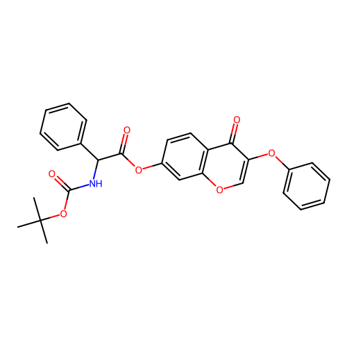 4-oxo-3-phenoxy-4H-chromen-7-yl [(tert-butoxycarbonyl)amino](phenyl)acetate structure
