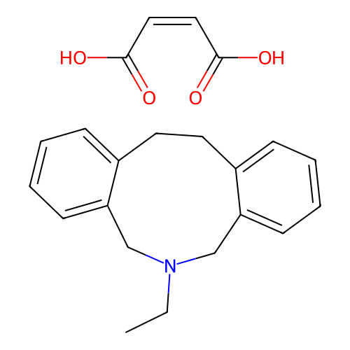 6H-Dibenz(c,g)azonine, 5,7,12,13-tetrahydro-6-ethyl-, maleate structure