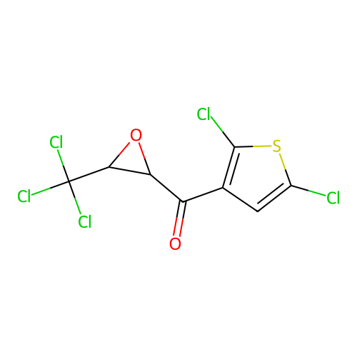 (2,5-Dichlorothiophen-3-yl)(3-(trichloromethyl)oxiran-2-yl)methanone structure