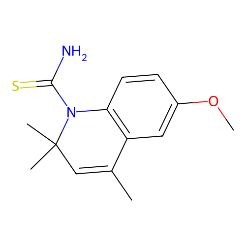 6-methoxy-2,2,4-trimethylquinoline-1(2H)-carbothioamide structure