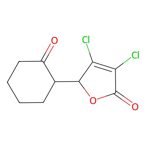 3,4-dichloro-5-(2-oxocyclohexyl)-2(5H)-furanone structure