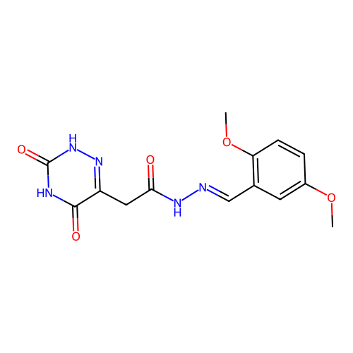 N'-[(E)-(2,5-dimethoxyphenyl)methylidene]-2-(3,5-dioxo-2,3,4,5-tetrahydro-1,2,4-triazin-6-yl)acetohydrazide structure