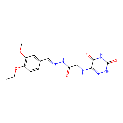 2-[(3,5-DIOXO-2,3,4,5-TETRAHYDRO-1,2,4-TRIAZIN-6-YL)AMINO]-N'-[(E)-(4-ETHOXY-3-METHOXYPHENYL)METHYLIDENE]ACETOHYDRAZIDE structure