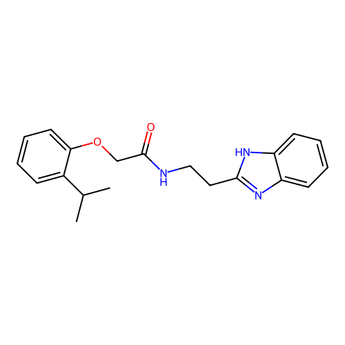 N-[2-(1H-benzimidazol-2-yl)ethyl]-2-(2-propan-2-ylphenoxy)acetamide structure
