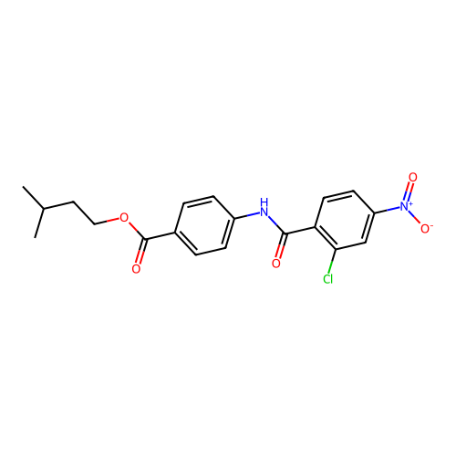3-Methylbutyl 4-[(2-chloro-4-nitrophenyl)carbonylamino]benzoate structure