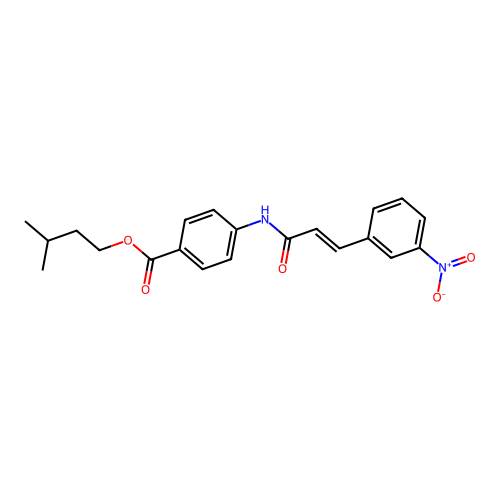 3-methylbutyl 4-[(2E)-3-(3-nitrophenyl)prop-2-enoylamino]benzoate structure