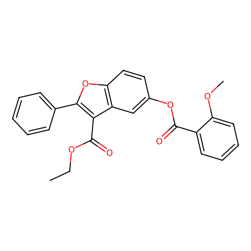 3-(Ethoxycarbonyl)-2-phenylbenzo[b]furan-5-yl 2-methoxybenzoate structure