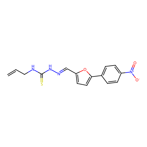 1-[(E)-[5-(4-nitrophenyl)furan-2-yl]methylideneamino]-3-prop-2-enylthiourea structure