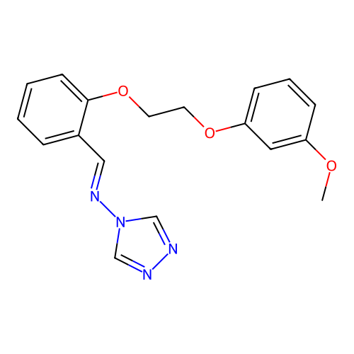 N-[(E)-{2-[2-(3-methoxyphenoxy)ethoxy]phenyl}methylidene]-4H-1,2,4-triazol-4-amine structure