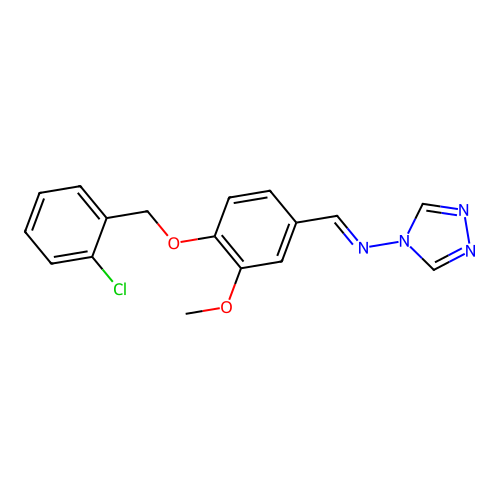 N-[(E)-{4-[(2-chlorobenzyl)oxy]-3-methoxyphenyl}methylidene]-4H-1,2,4-triazol-4-amine structure