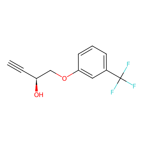 (2S)-1-[3-(trifluoromethyl)phenoxy]but-3-yn-2-ol structure