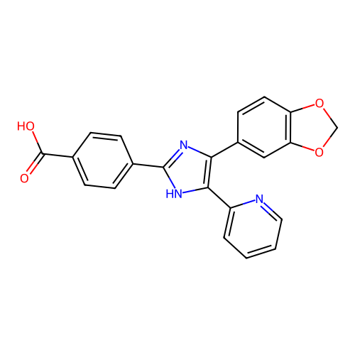 4-(4-(Benzo[d][1,3]dioxol-5-yl)-5-(pyridin-2-yl)-1H-imidazol-2-yl)benzoic acid structure