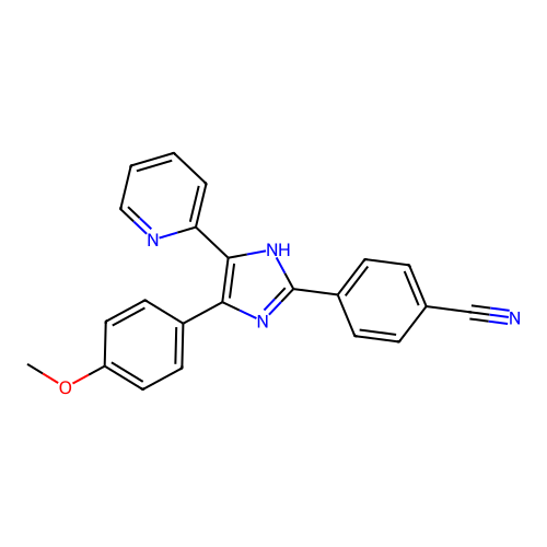 4-[4-(4-Methoxyphenyl)-5-(2-pyridinyl)-1H-imidazol-2-yl]benzonitrile structure