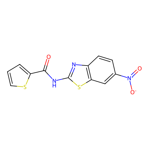 N-(6-nitro-1,3-benzothiazol-2-yl)thiophene-2-carboxamide structure
