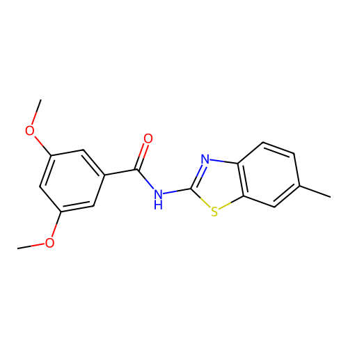 3,5-dimethoxy-N-(6-methyl-1,3-benzothiazol-2-yl)benzamide structure