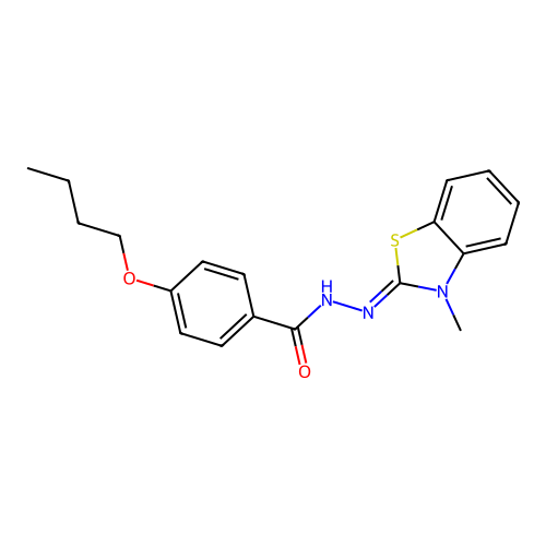 (Z)-4-butoxy-N'-(3-methylbenzo[d]thiazol-2(3H)-ylidene)benzohydrazide structure