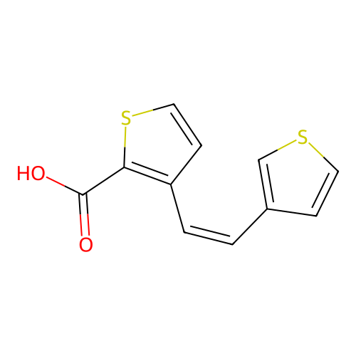 3-[(Z)-2-thiophen-3-ylethenyl]thiophene-2-carboxylic acid structure