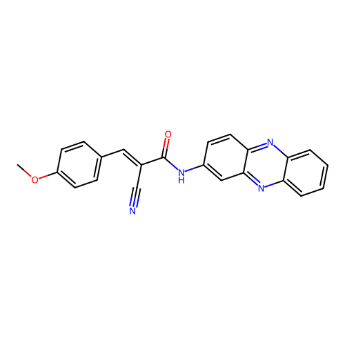 (E)-2-cyano-3-(4-methoxyphenyl)-N-phenazin-2-ylprop-2-enamide structure