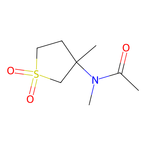 N-methyl-N-(3-methyl-1,1-dioxothiolan-3-yl)acetamide structure
