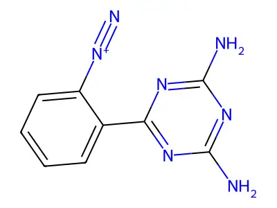 2-(4,6-Diamino-1,3,5-triazin-2-yl)benzenediazonium structure