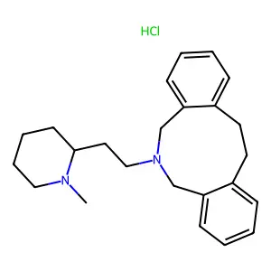 6-(2-(1-Methyl-2-piperidyl)ethyl)-5,7,12,13-tetrahydro-6H-dibenz(c,g)azonine hydrochloride structure