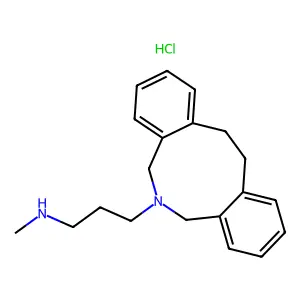 6H-Dibenz(c,g)azonine, 5,7,12,13-tetrahydro-6-(3-(methylamino)propyl)-, hydrochloride structure