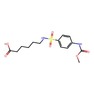 6-{4-[(Methoxycarbonyl)amino]benzenesulfonamido}hexanoic acid structure