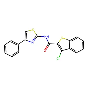 3-Chloro-N-(4-phenyl-1,3-thiazol-2-yl)-1-benzothiophene-2-carboxamide structure