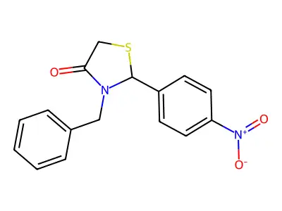 3-Benzyl-2-(4-nitrophenyl)-1,3-thiazolidin-4-one structure
