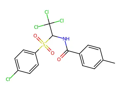 4-methyl-N-(2,2,2-trichloro-1-((4-chlorophenyl)sulfonyl)ethyl)benzamide structure
