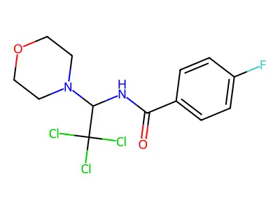 4-fluoro-N-(2,2,2-trichloro-1-morpholinoethyl)benzamide structure